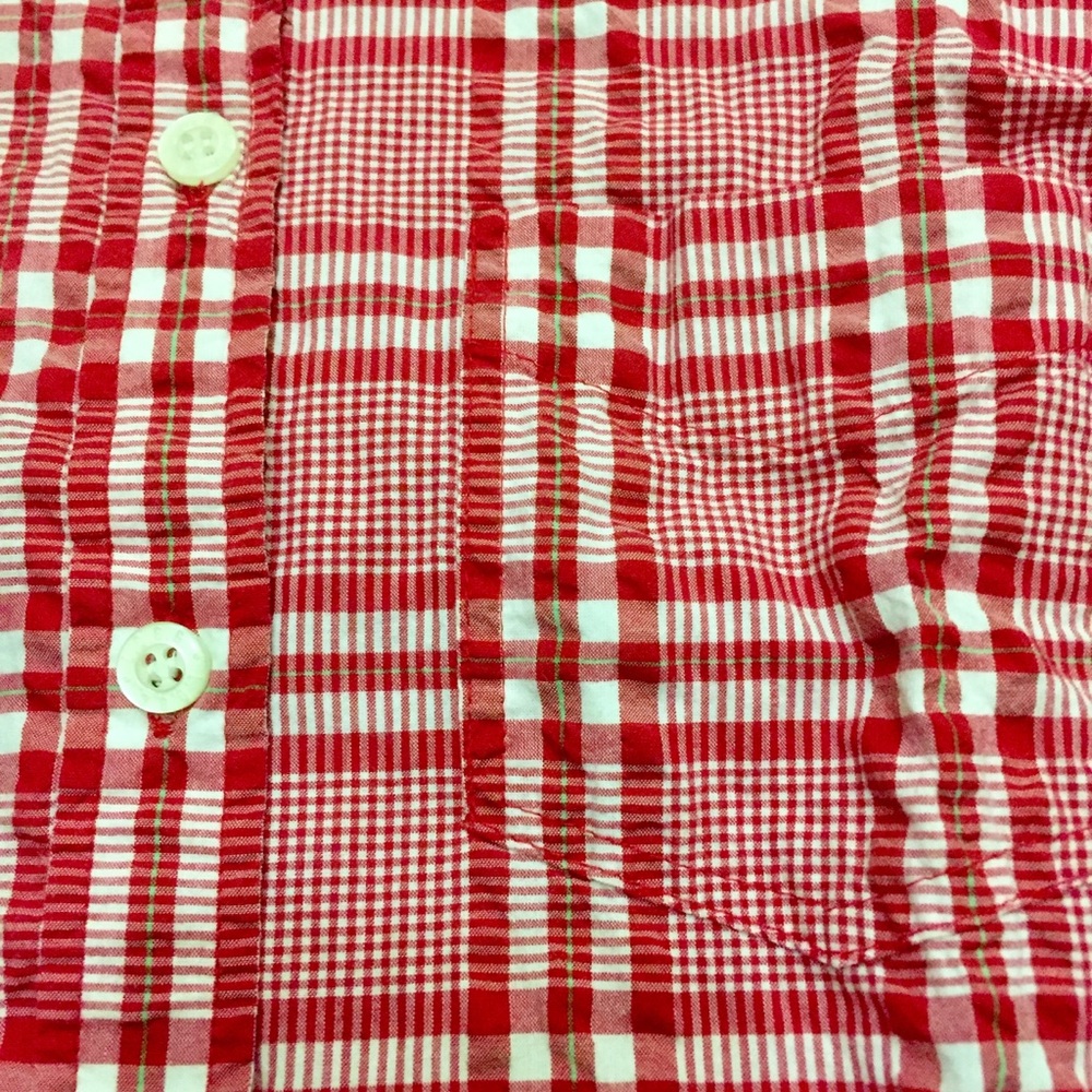 2 for $15 Party Host Appreciation🌈 Cotton Plisse Seersucker Gingham Shirt - Picture 3 of 6